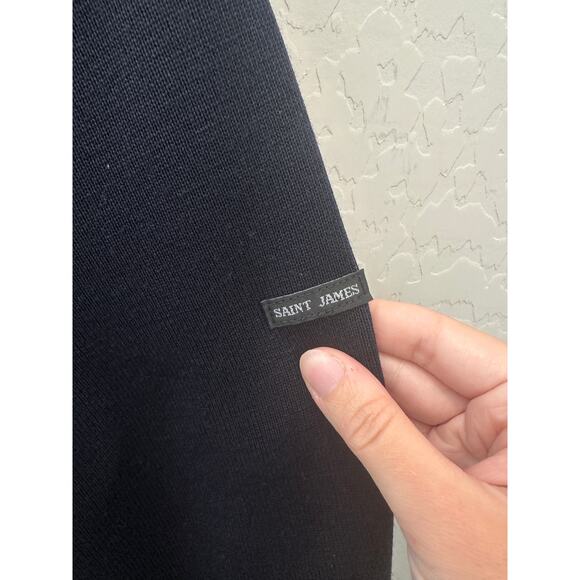 SAINT JAMES L’Atelier Navy Wool Cotton Cardigan Jacket France | Size Small - Picture 4 of 9